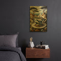'Surreal Cup By Yourself With Sea And Boat Inside' By Momart Gold Metal Wall Art