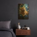 'The Dream Red Cat' By Momart Gold Metal Wall Art