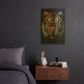 'Two-Faced Tiger' By Momart Gold Metal Wall Art