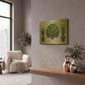 'Vases Of Vector Plants' By Momart Gold Metal Wall Art
