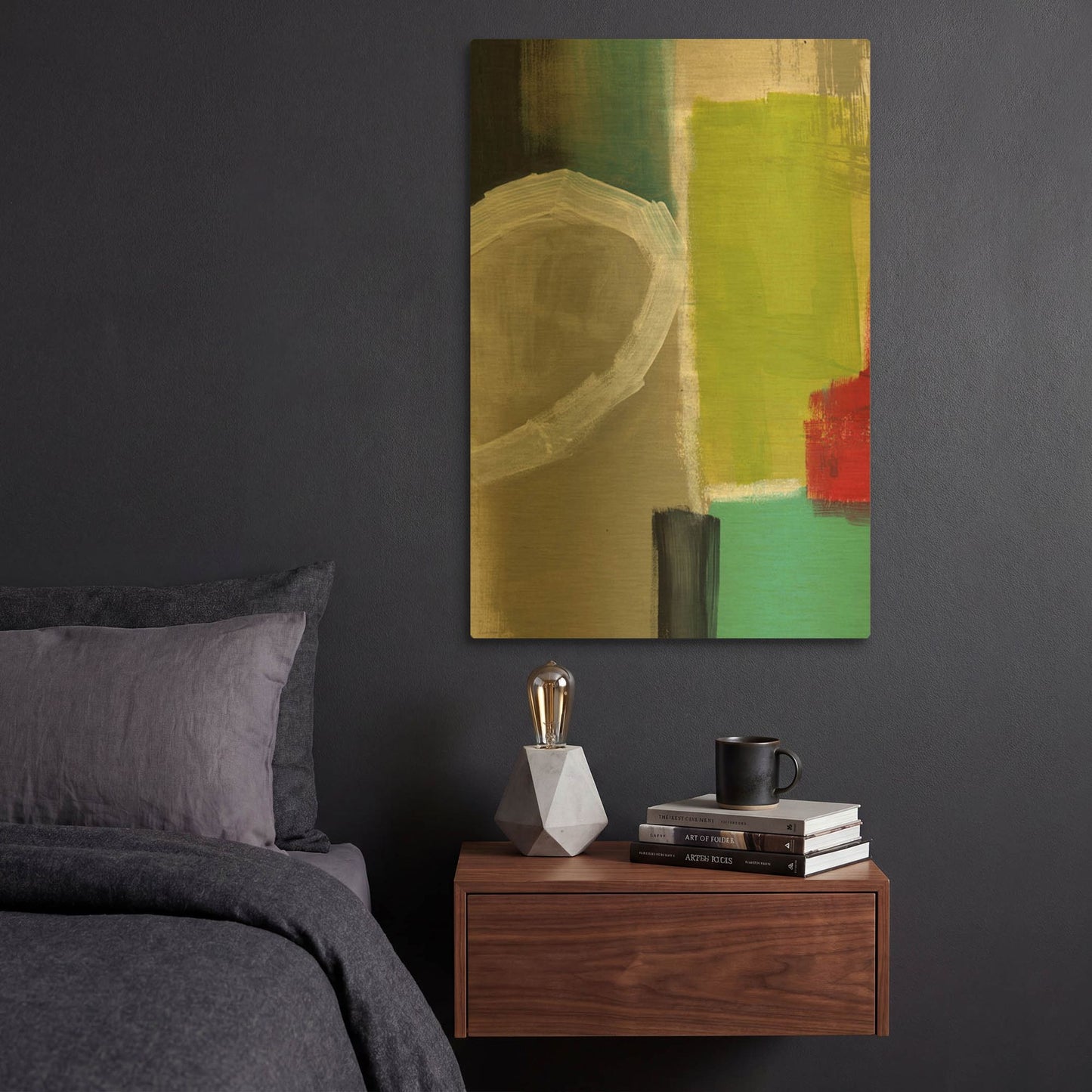 'Intersection 39' By Linda Woods Gold Metal Wall Art