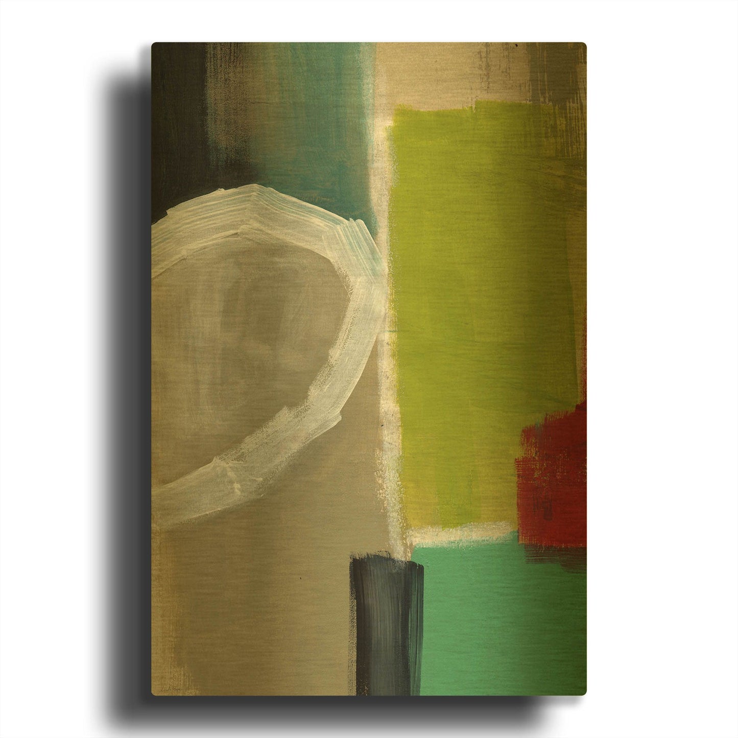 'Intersection 39' By Linda Woods Gold Metal Wall Art