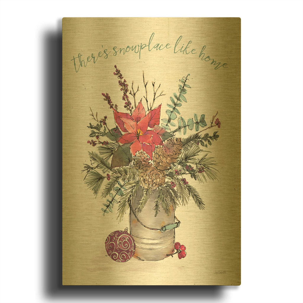 'Seasonal Charm 3' By Anne Tavoletti Gold Metal Wall Art