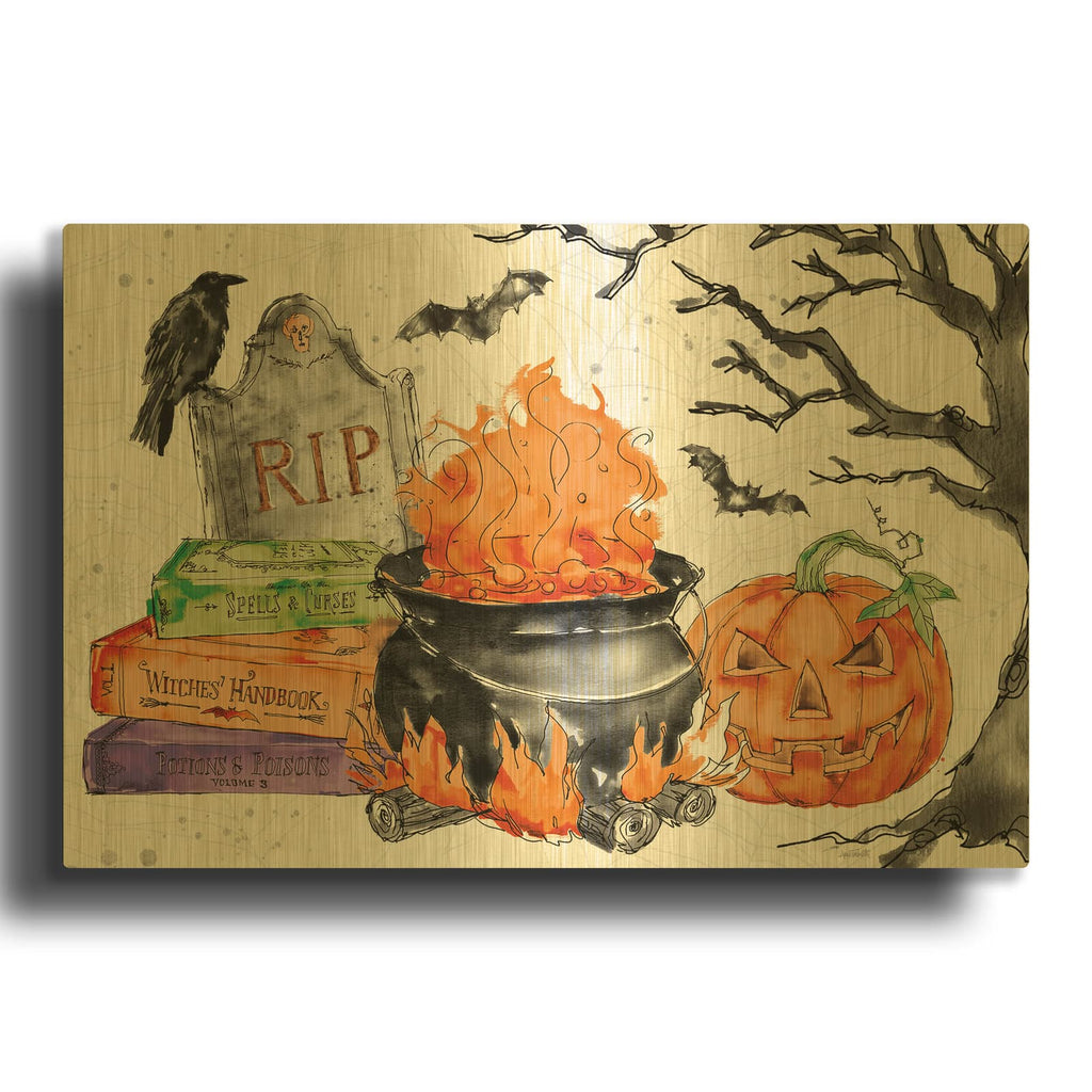 'Phantoms Of The Night I Color' By Anne Tavoletti Gold Metal Wall Art