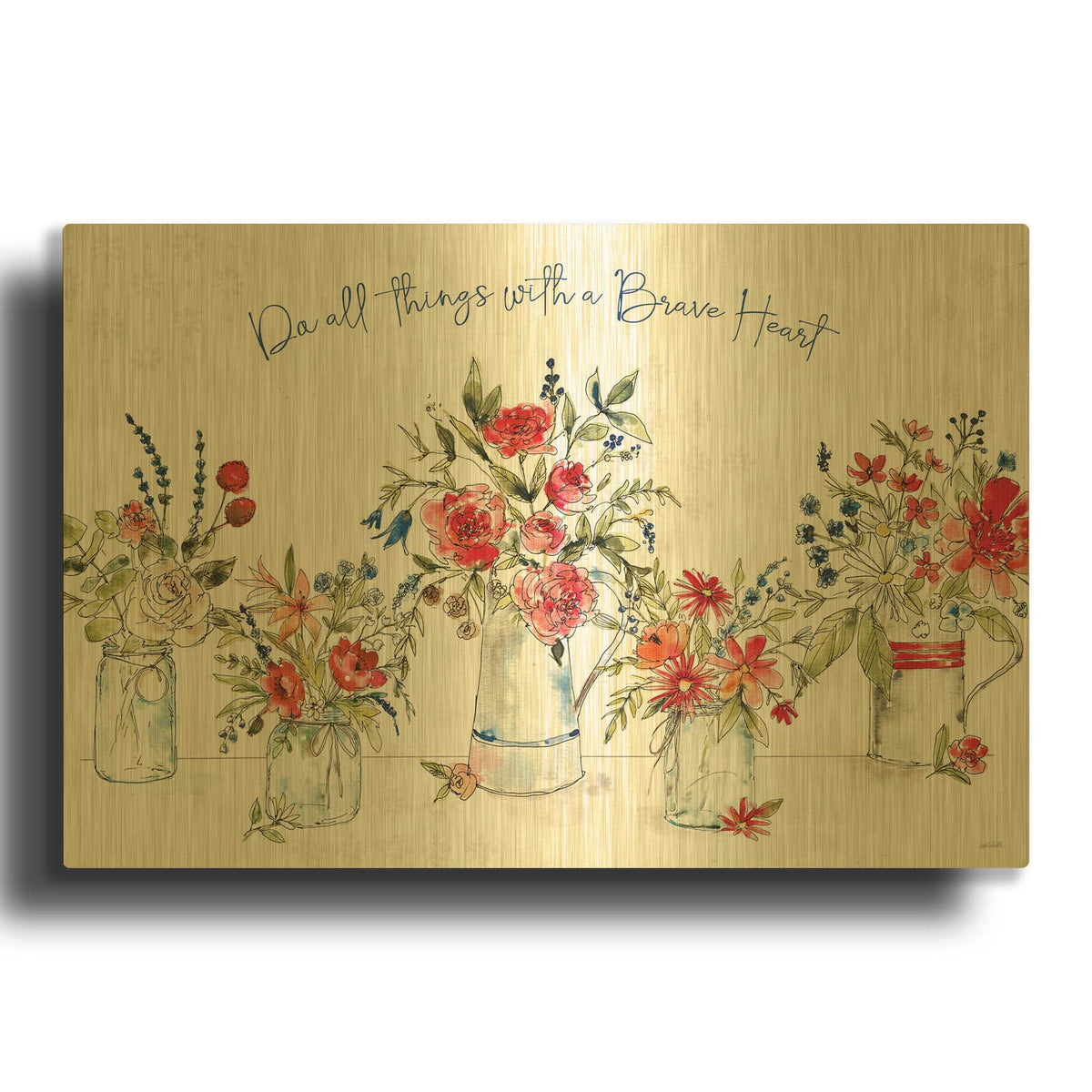 'Americana Mood 1' By Anne Tavoletti Gold Metal Wall Art