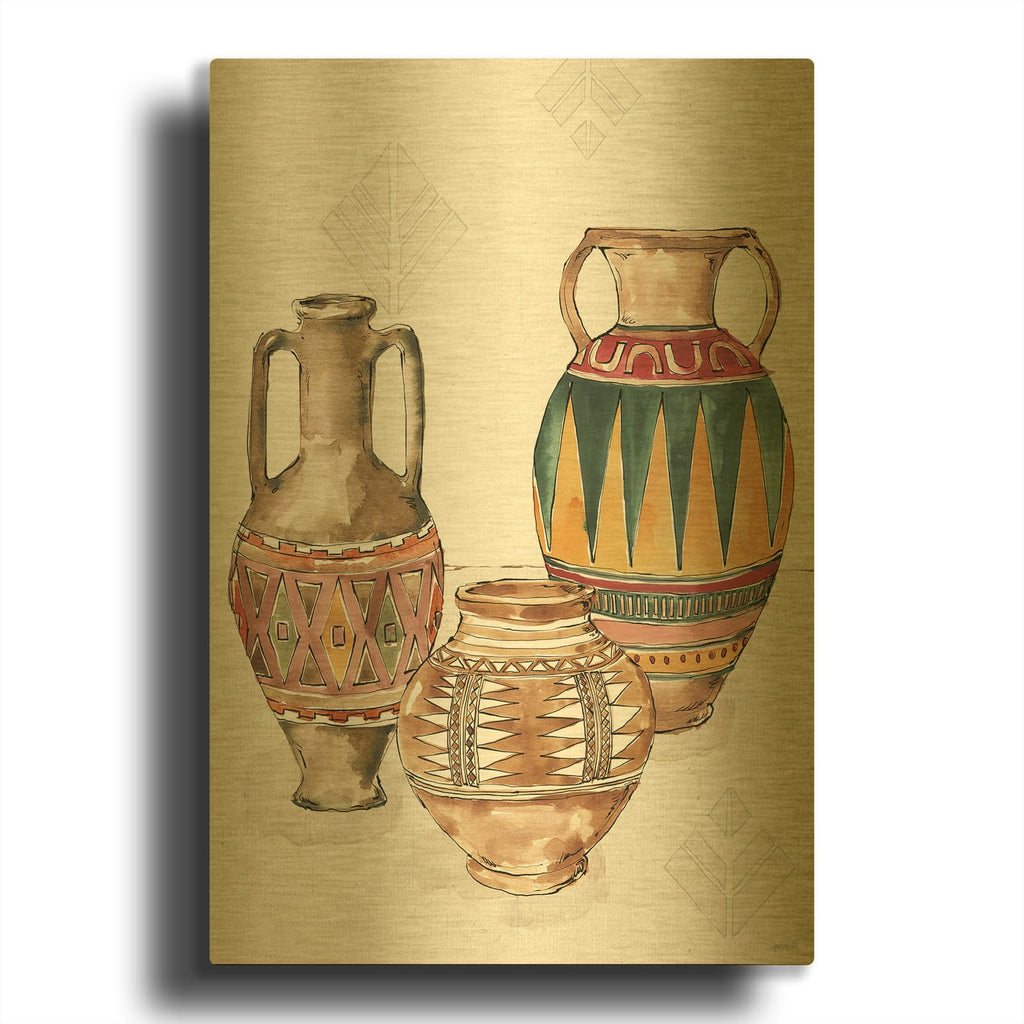 'African Flair 3' By Anne Tavoletti Gold Metal Wall Art