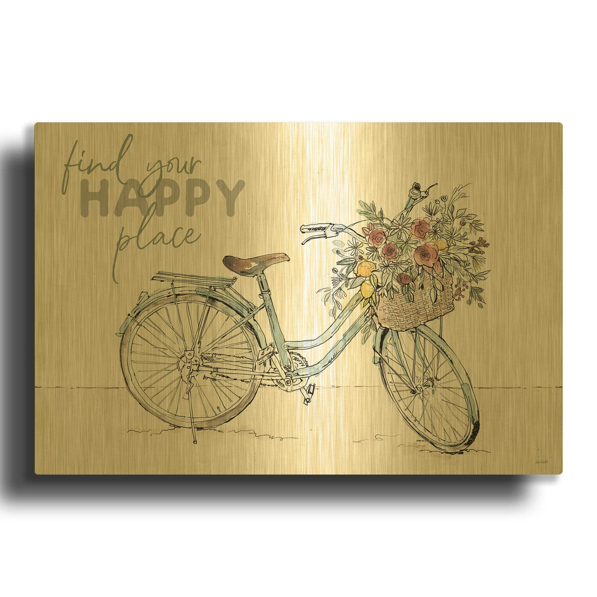 'Farmhouse Flea Market 6' By Anne Tavoletti Gold Metal Wall Art