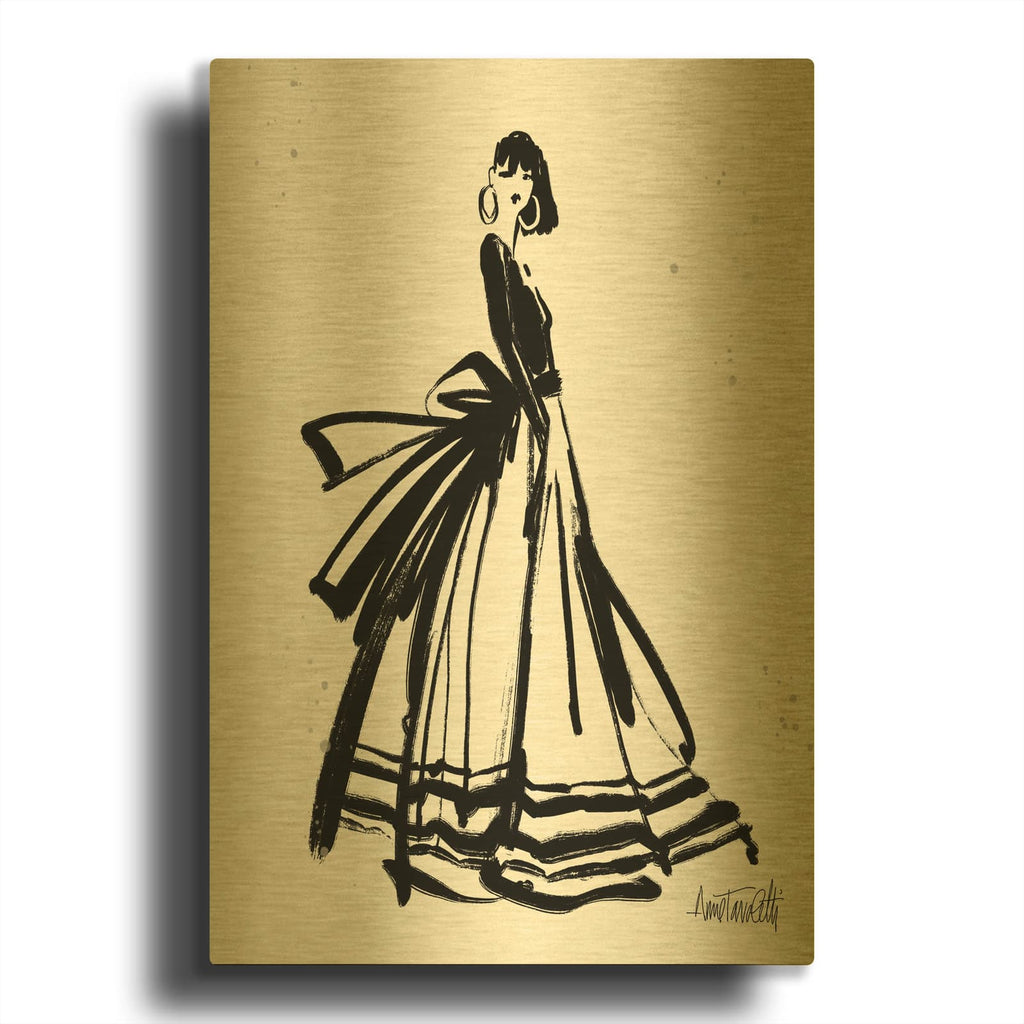 'Style Sketches 1' By Anne Tavoletti Gold Metal Wall Art