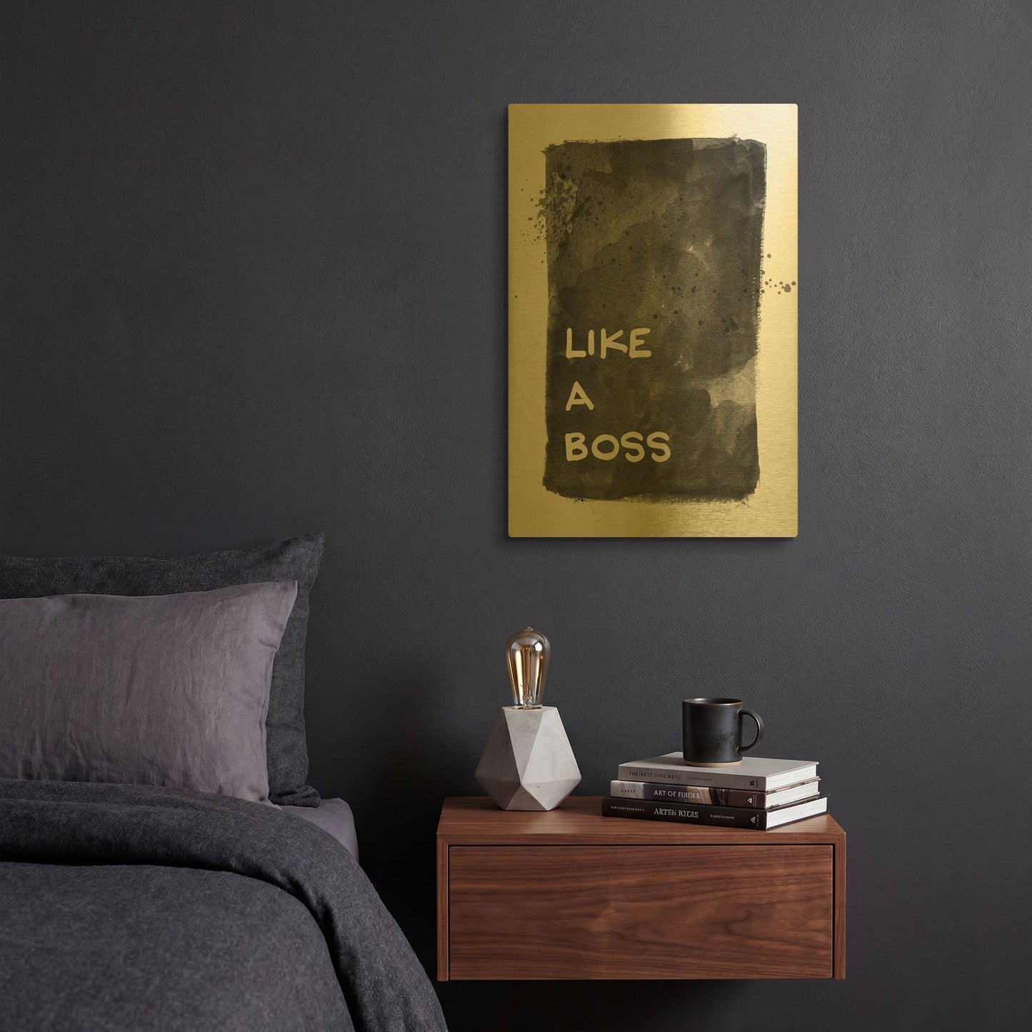 'Like A Boss' By Linda Woods Gold Metal Wall Art