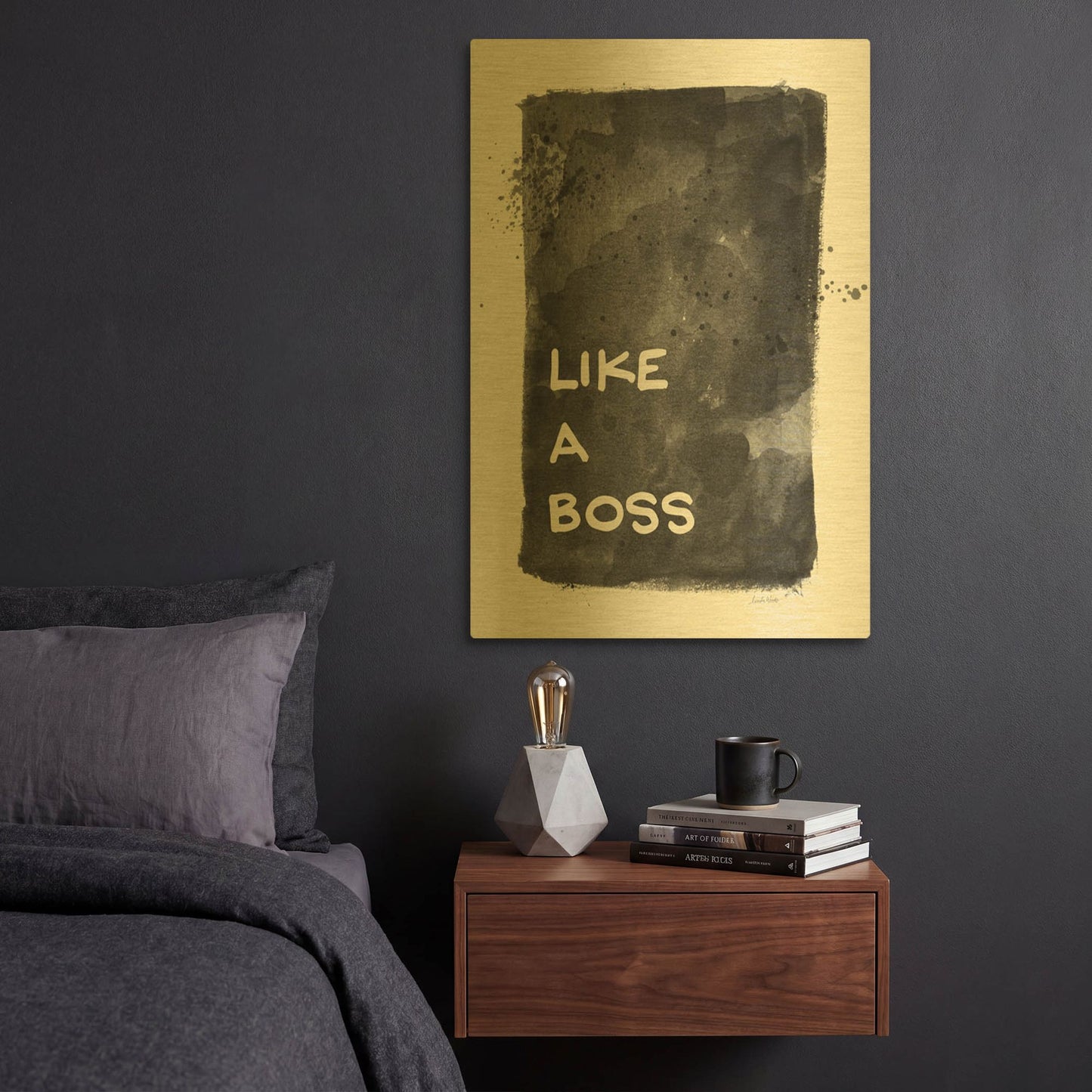 'Like A Boss' By Linda Woods Gold Metal Wall Art
