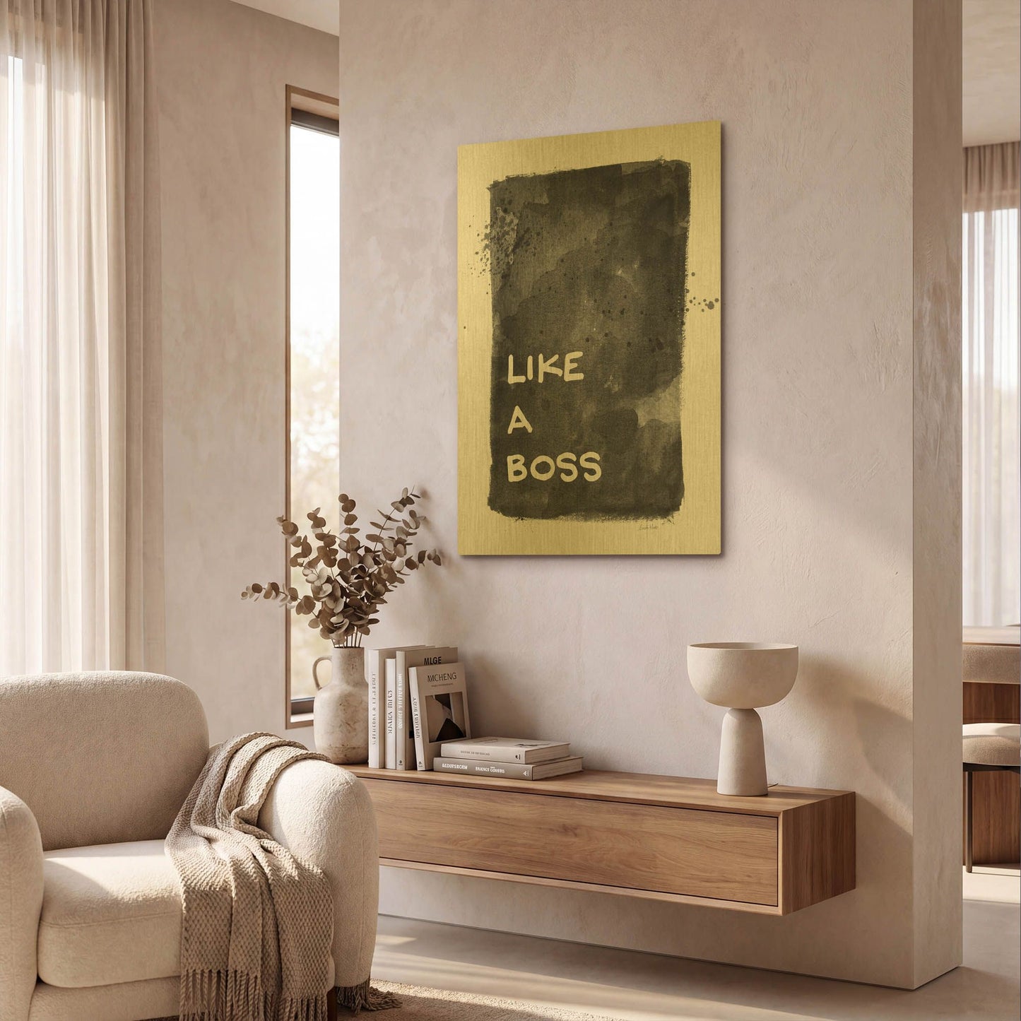 'Like A Boss' By Linda Woods Gold Metal Wall Art