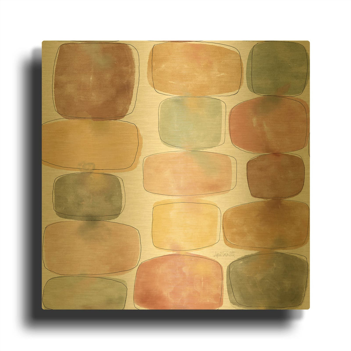 'Full Bloom Pattern Iva' By Anne Tavoletti Gold Metal Wall Art