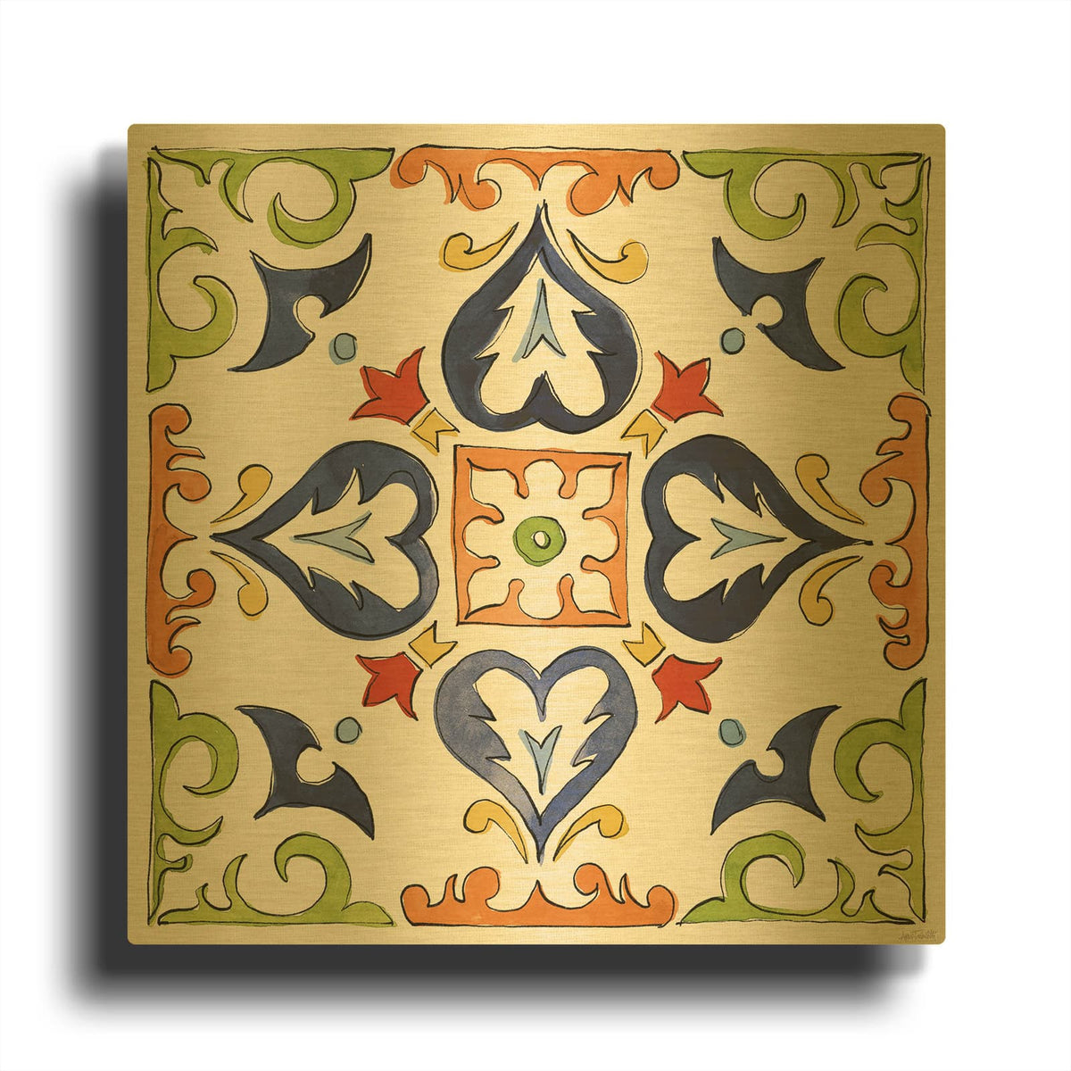 'Fall Sweet Fall 10' By Anne Tavoletti Gold Metal Wall Art