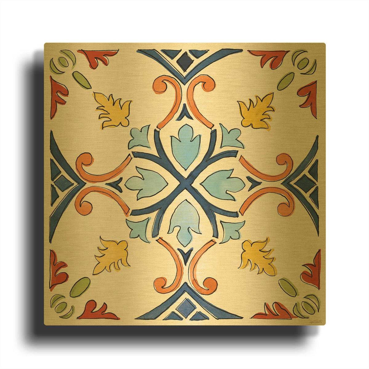 'Fall Sweet Fall 11' By Anne Tavoletti Gold Metal Wall Art
