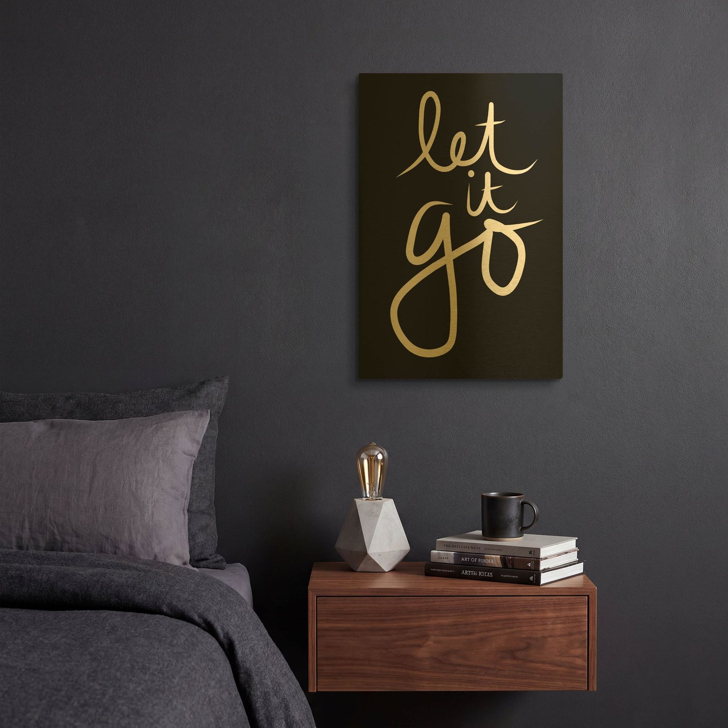 'Let It Go' By Linda Woods Gold Metal Wall Art