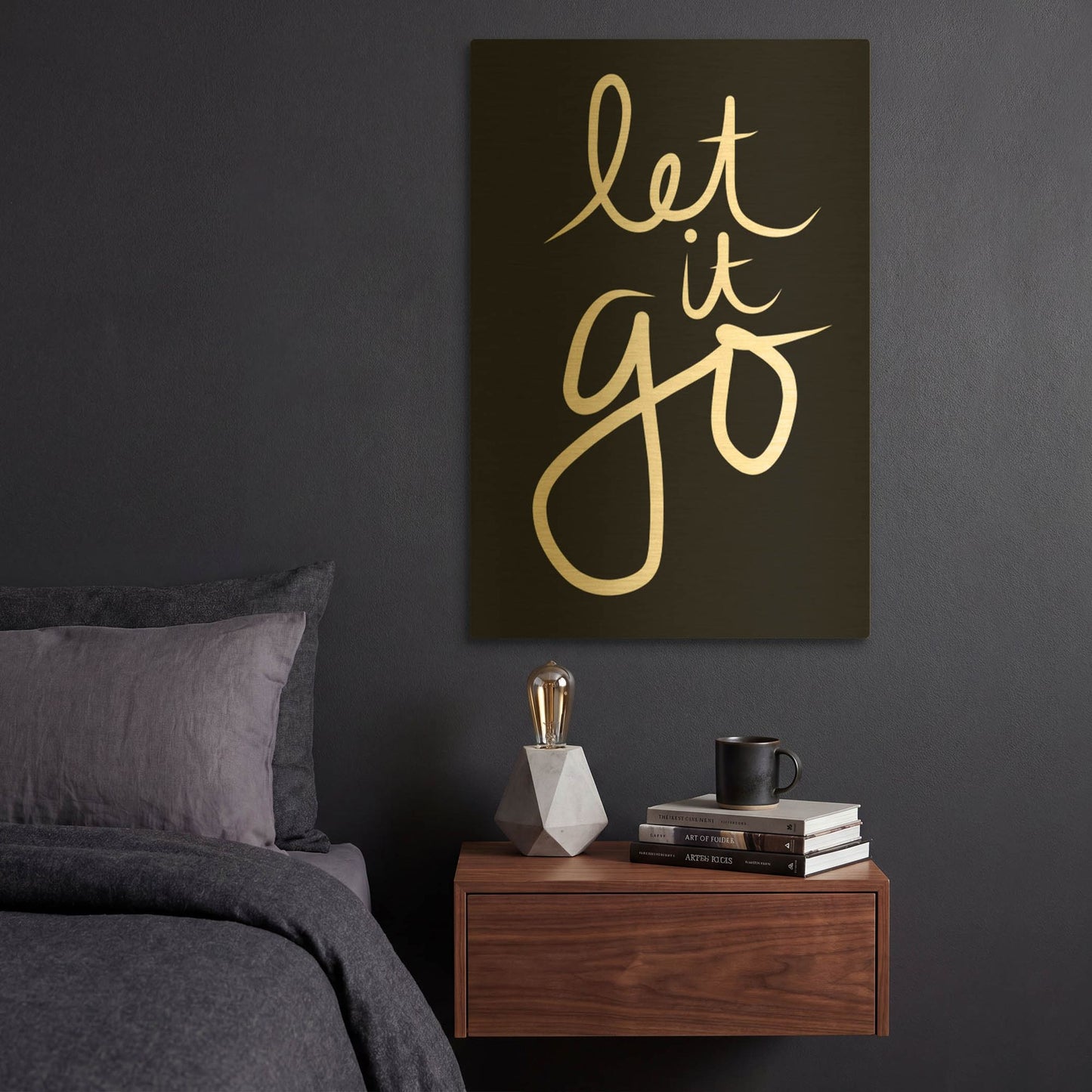 'Let It Go' By Linda Woods Gold Metal Wall Art