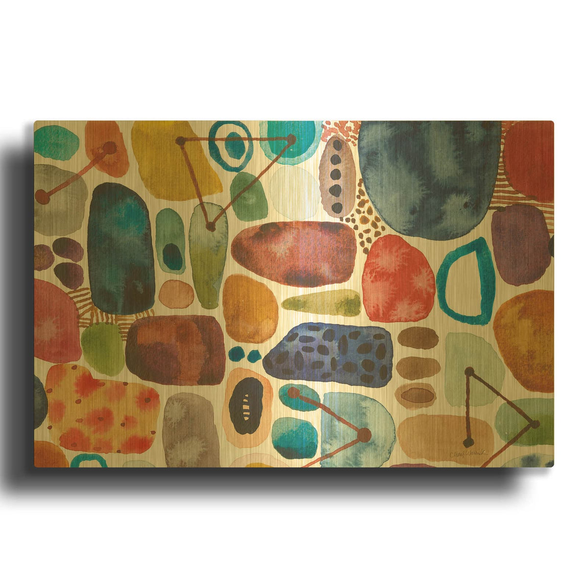 'Alchemy 2 Rotated C' By Cheryl Warrick Gold Metal Wall Art