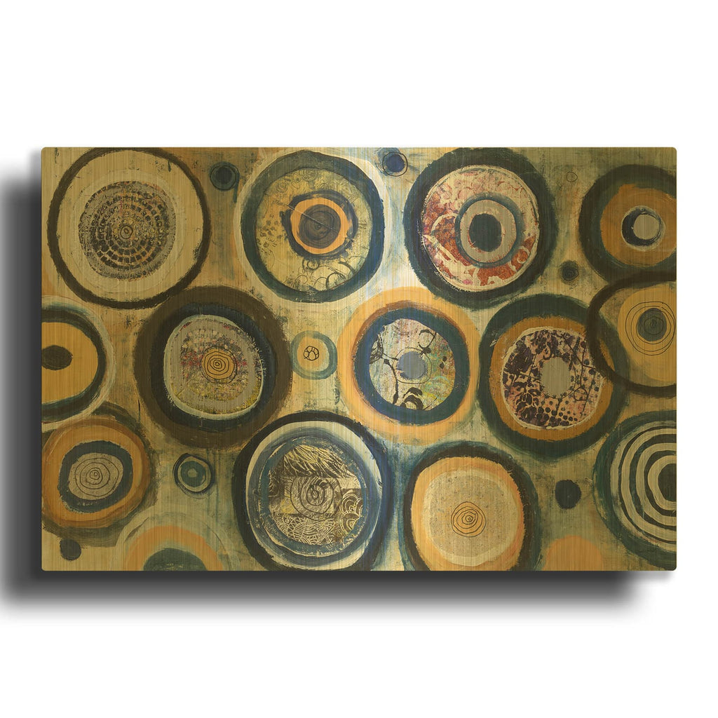 'Circle Song' By Cheryl Warrick Gold Metal Wall Art