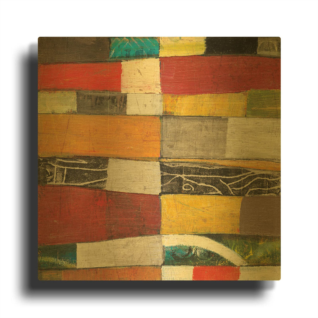 'Eileen 4 V2' By Cheryl Warrick Gold Metal Wall Art