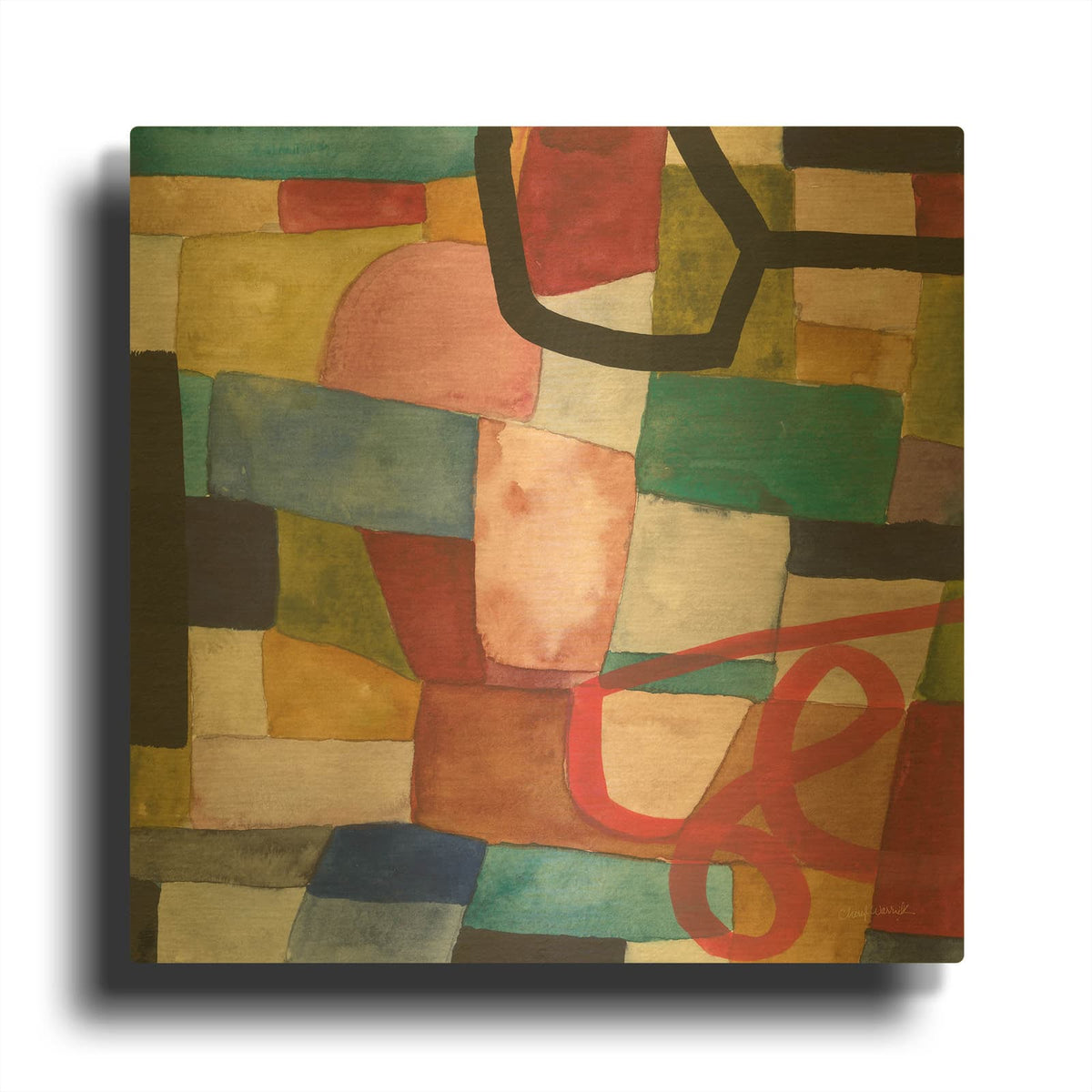 'Freeway 6' By Cheryl Warrick Gold Metal Wall Art
