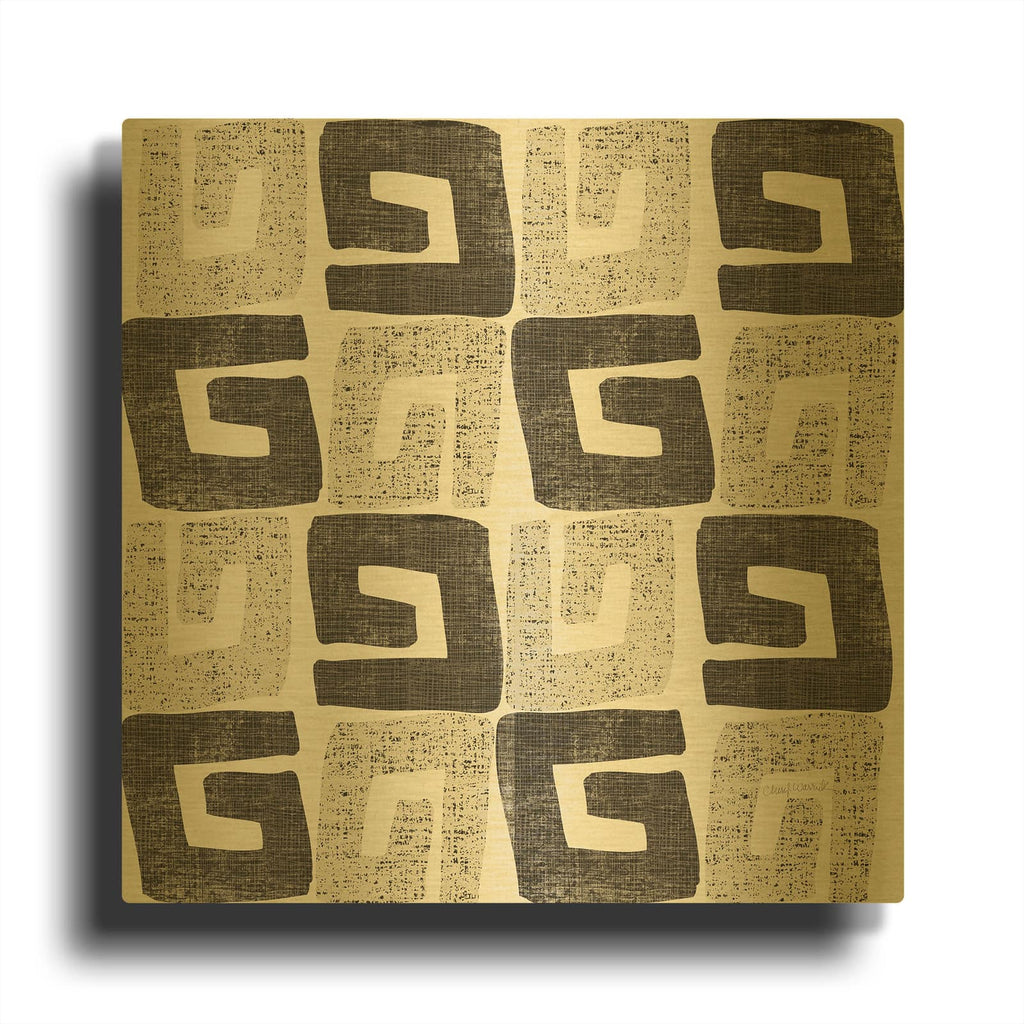 'Kubatwist Neutral' By Cheryl Warrick Gold Metal Wall Art