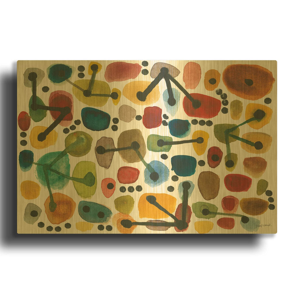 'Mid Century 1' By Cheryl Warrick Gold Metal Wall Art