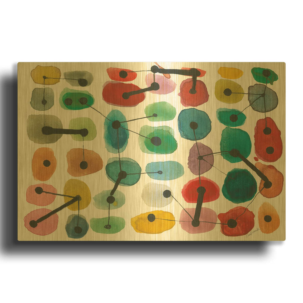 'Mid Century 2' By Cheryl Warrick Gold Metal Wall Art