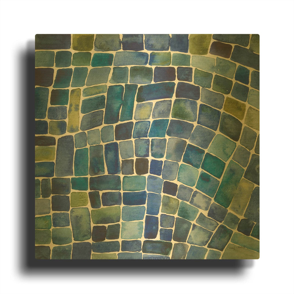 'Sea Glass 1' By Cheryl Warrick Gold Metal Wall Art