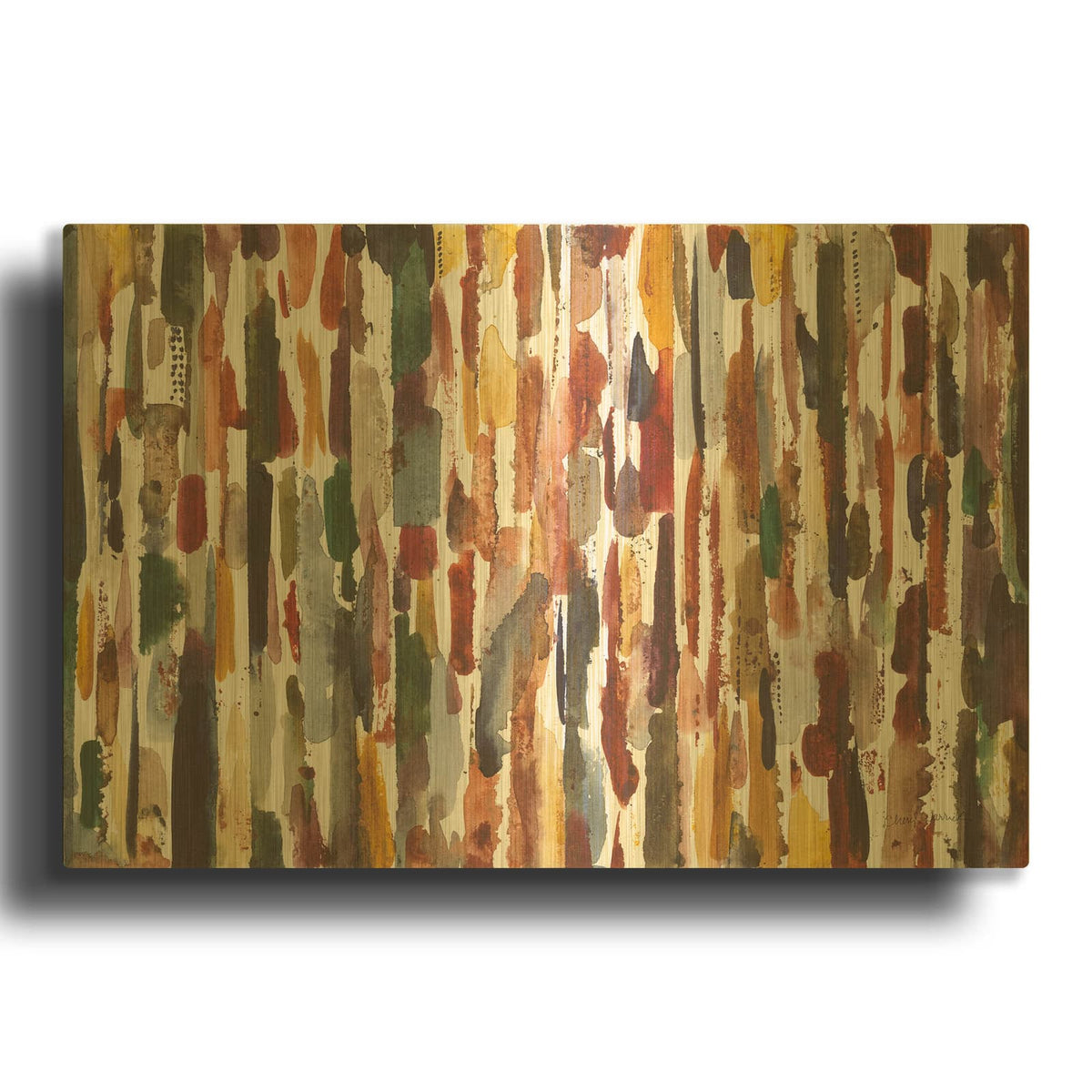 'Strata 1' By Cheryl Warrick Gold Metal Wall Art