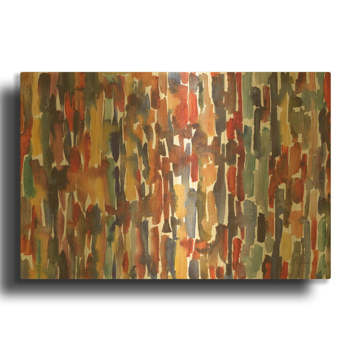 'Strata 2' By Cheryl Warrick Gold Metal Wall Art