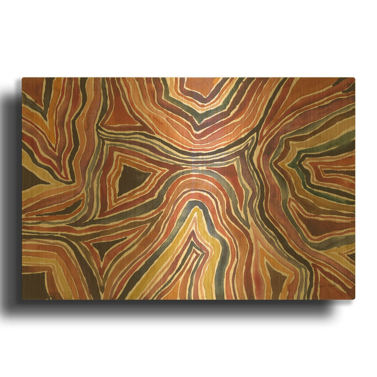 'Terrain' By Cheryl Warrick Gold Metal Wall Art