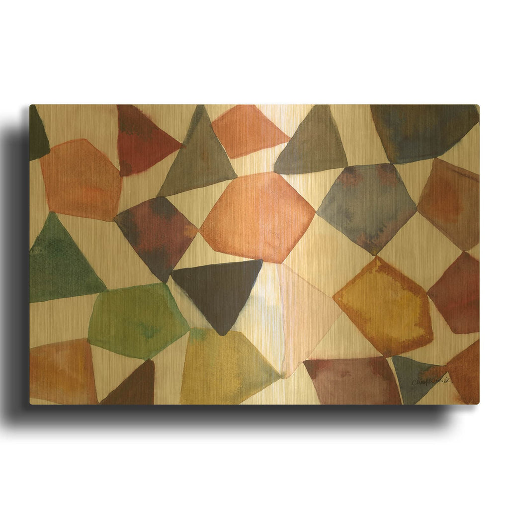 'Tilt Shift 3' By Cheryl Warrick Gold Metal Wall Art
