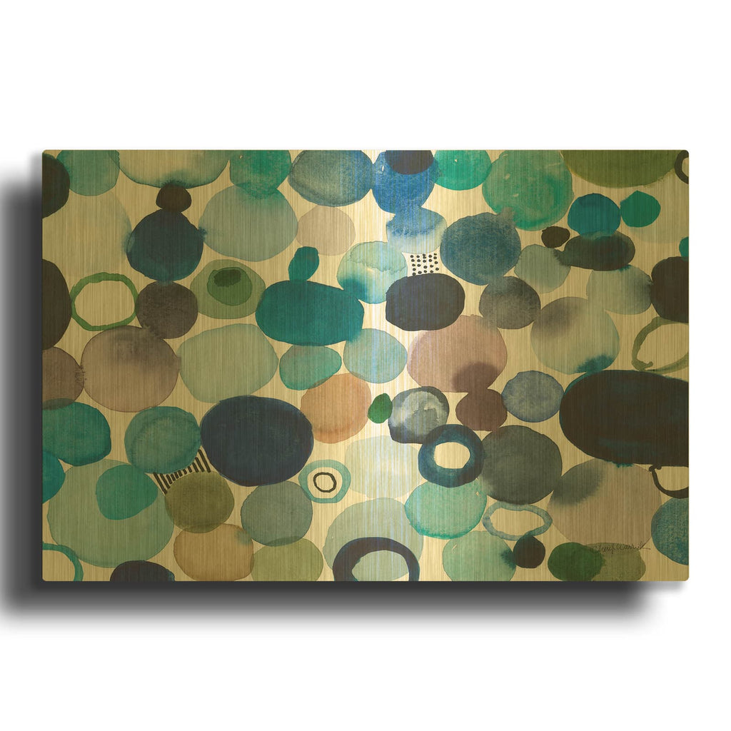 'Toggle Pebbles' By Cheryl Warrick Gold Metal Wall Art