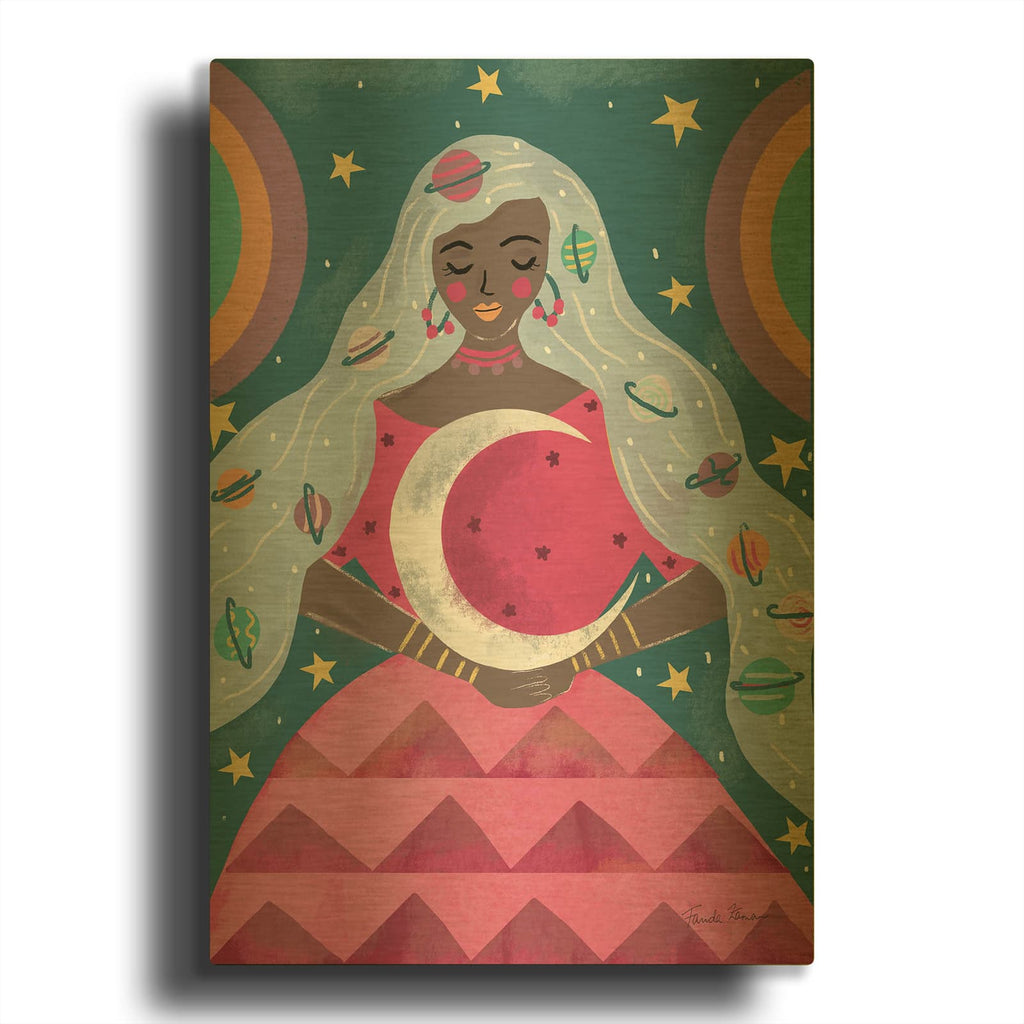 'Mystical Woman 2' By Farida Zaman Gold Metal Wall Art