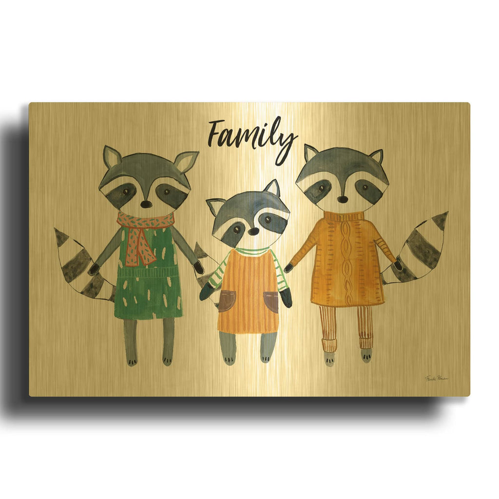 'Neighborhood Pals 10 Family' By Farida Zaman Gold Metal Wall Art