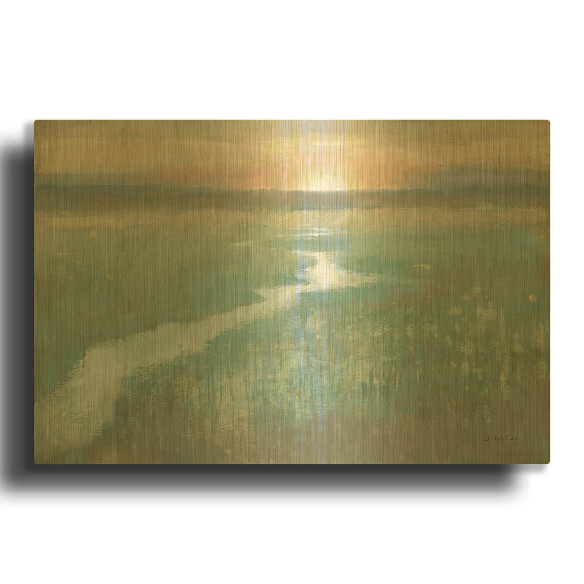 'Evening Stream' By James Wiens Gold Metal Wall Art