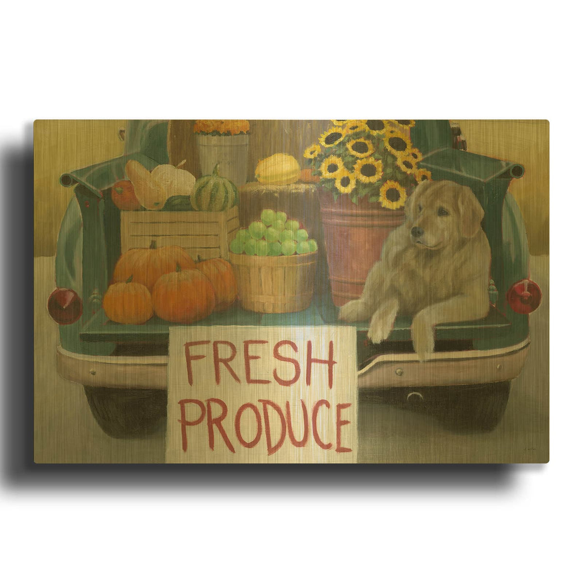 'Fall Bounty 3 C' By James Wiens Gold Metal Wall Art