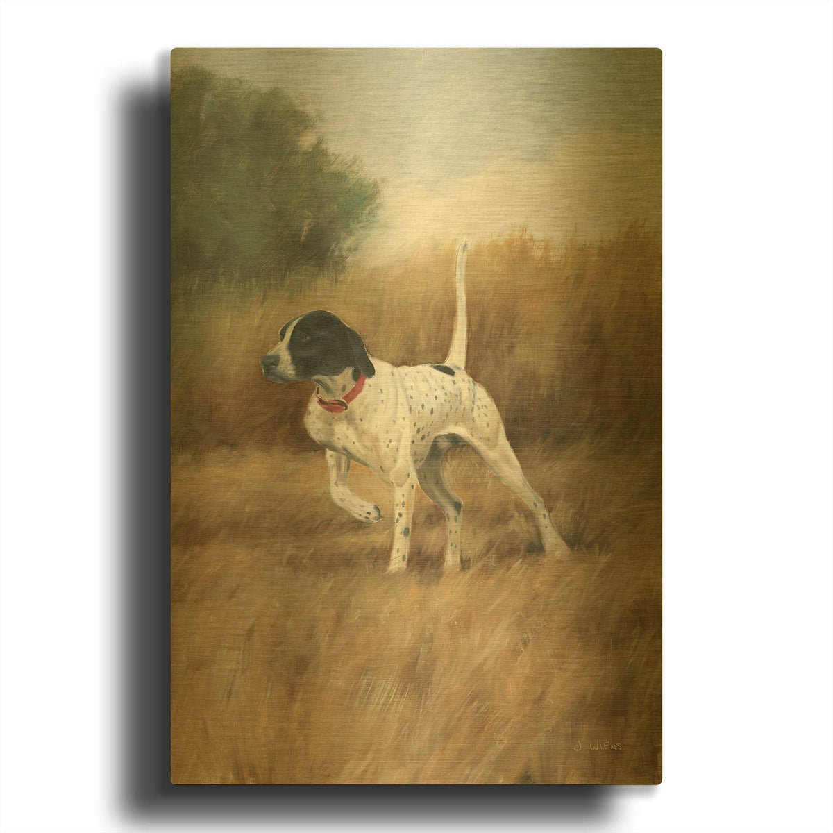 'Hunting Dog 2' By James Wiens Gold Metal Wall Art