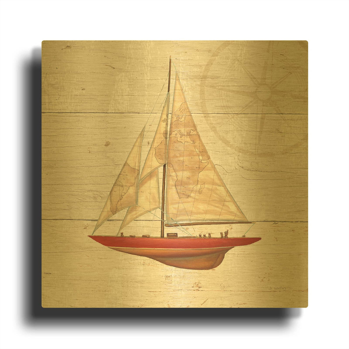 'Nautique 2' By James Wiens Gold Metal Wall Art