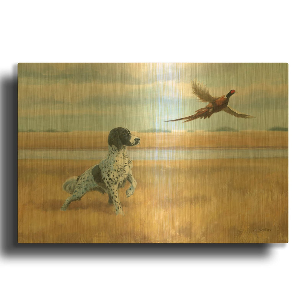 'On Point By The River' By James Wiens Gold Metal Wall Art