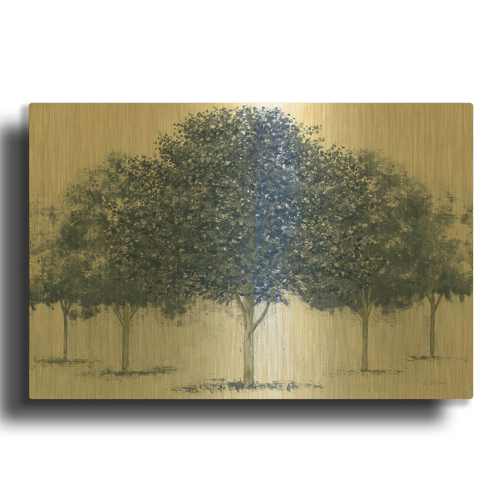 'Peaceful Grove Navy' By James Wiens Gold Metal Wall Art
