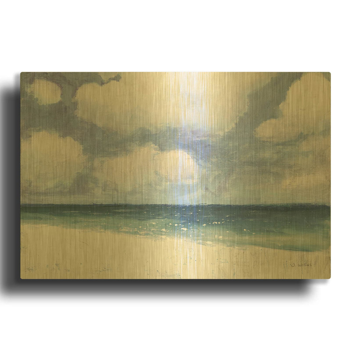 'Seascape 4 Blue C' By James Wiens Gold Metal Wall Art