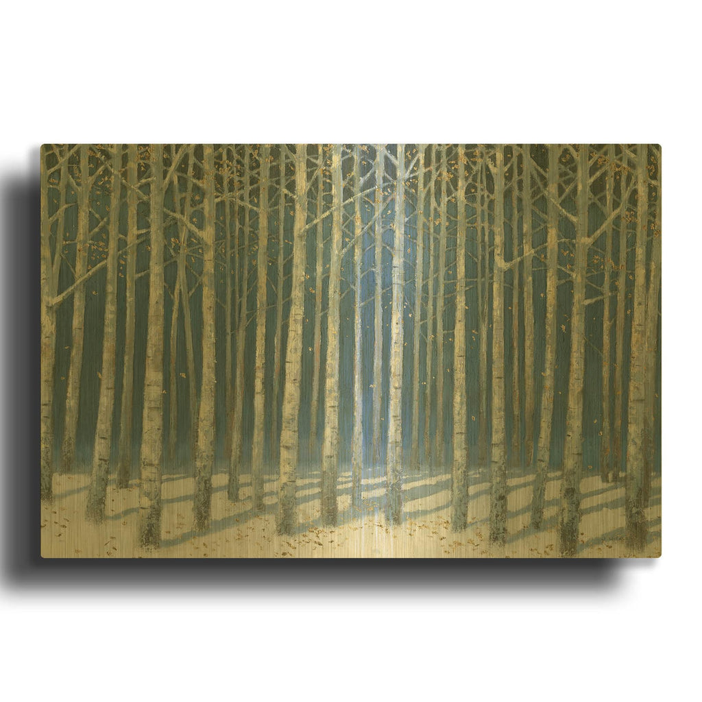 'Shimmering Birches C' By James Wiens Gold Metal Wall Art