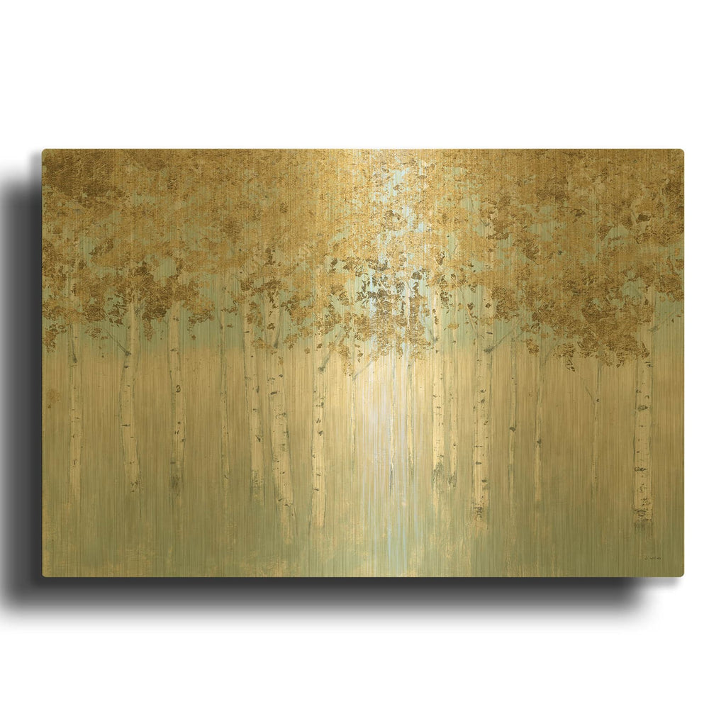 'Shimmering Forest' By James Wiens Gold Metal Wall Art