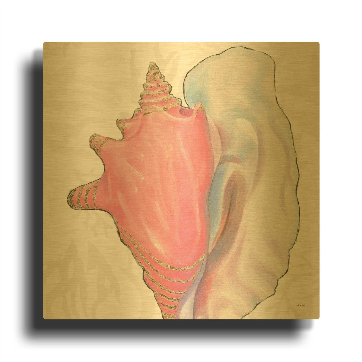 'Shimmering Shells 12' By James Wiens Gold Metal Wall Art