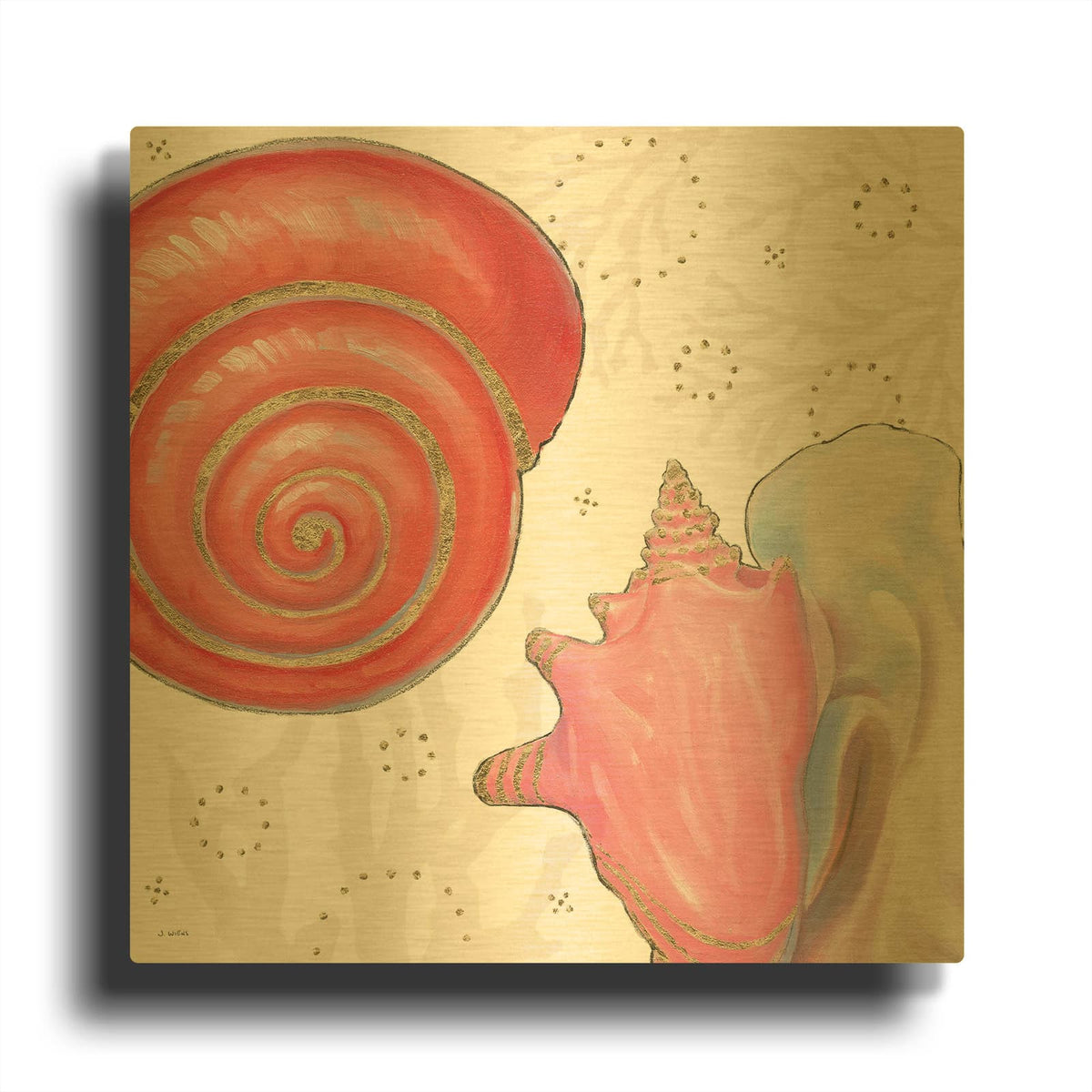 'Shimmering Shells 4' By James Wiens Gold Metal Wall Art