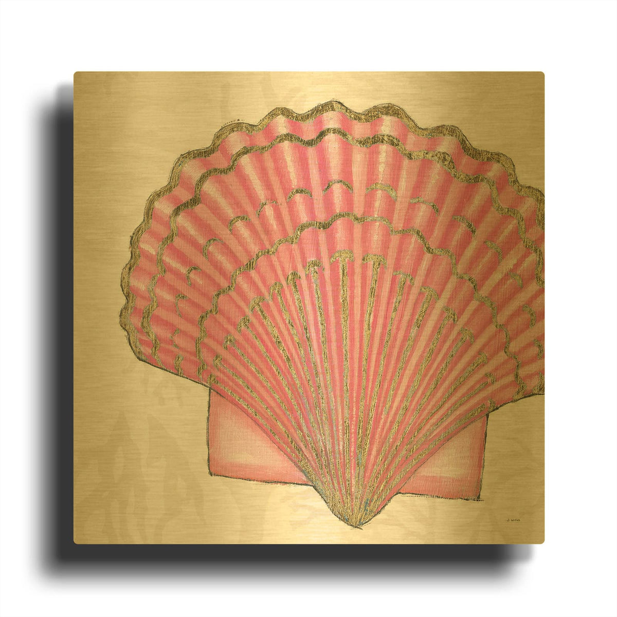 'Shimmering Shells 5' By James Wiens Gold Metal Wall Art