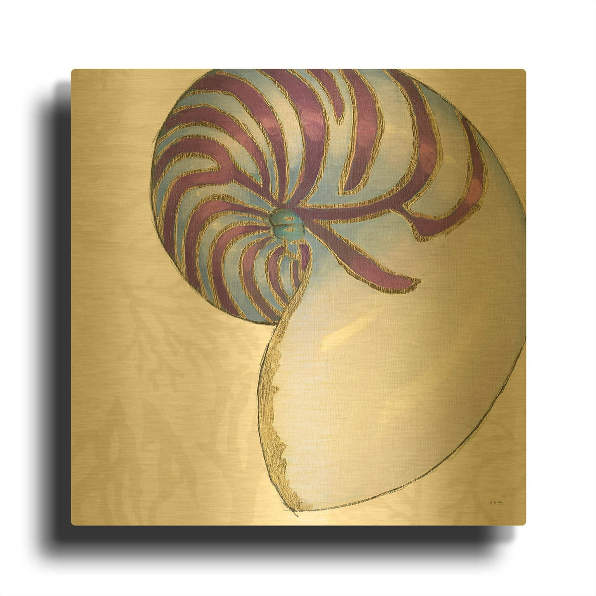 'Shimmering Shells 6' By James Wiens Gold Metal Wall Art