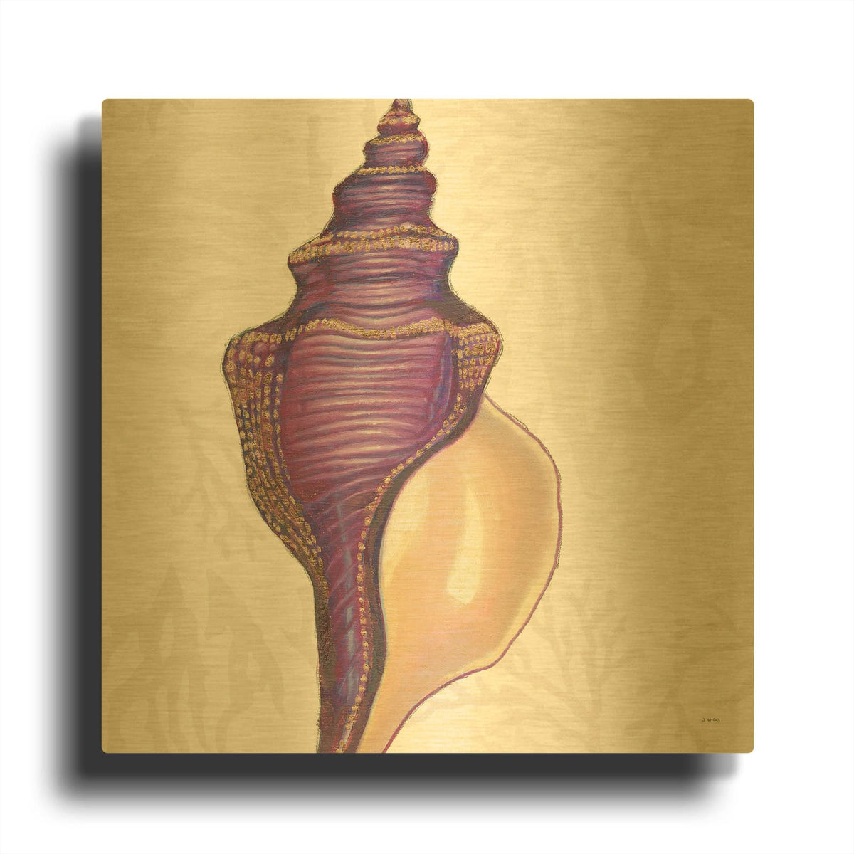 'Shimmering Shells 9' By James Wiens Gold Metal Wall Art