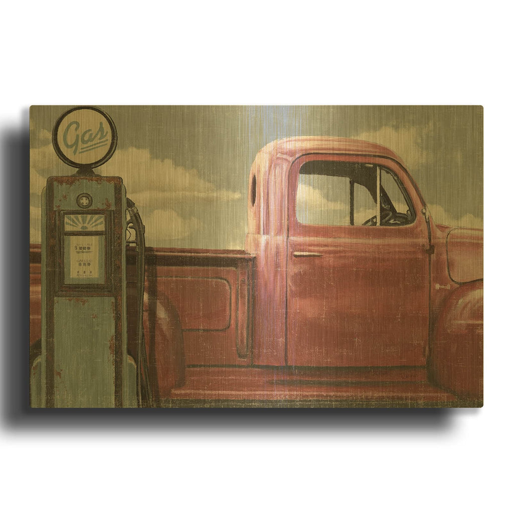 'Vintage Truck 1' By James Wiens Gold Metal Wall Art